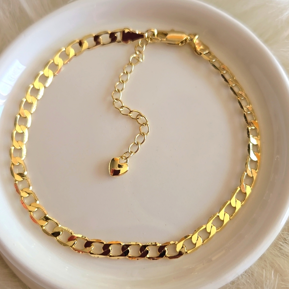 💛 New 18K Gold-plated Cuban Chainlink Ankle Bracelet Anklet 💛